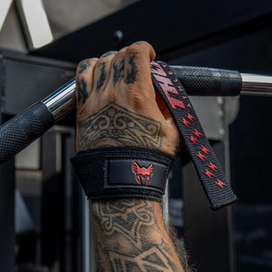 Lifting Straps | Extra Grip | Zwart met Rood