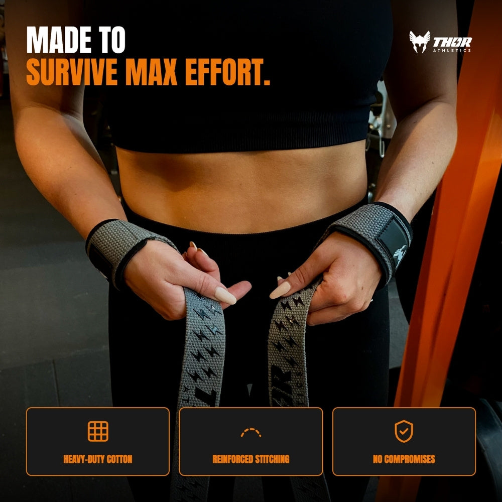 Beste Lifting Straps met Extra Grip | Grijs