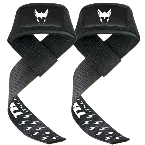 zwarte straps met wit rubber
