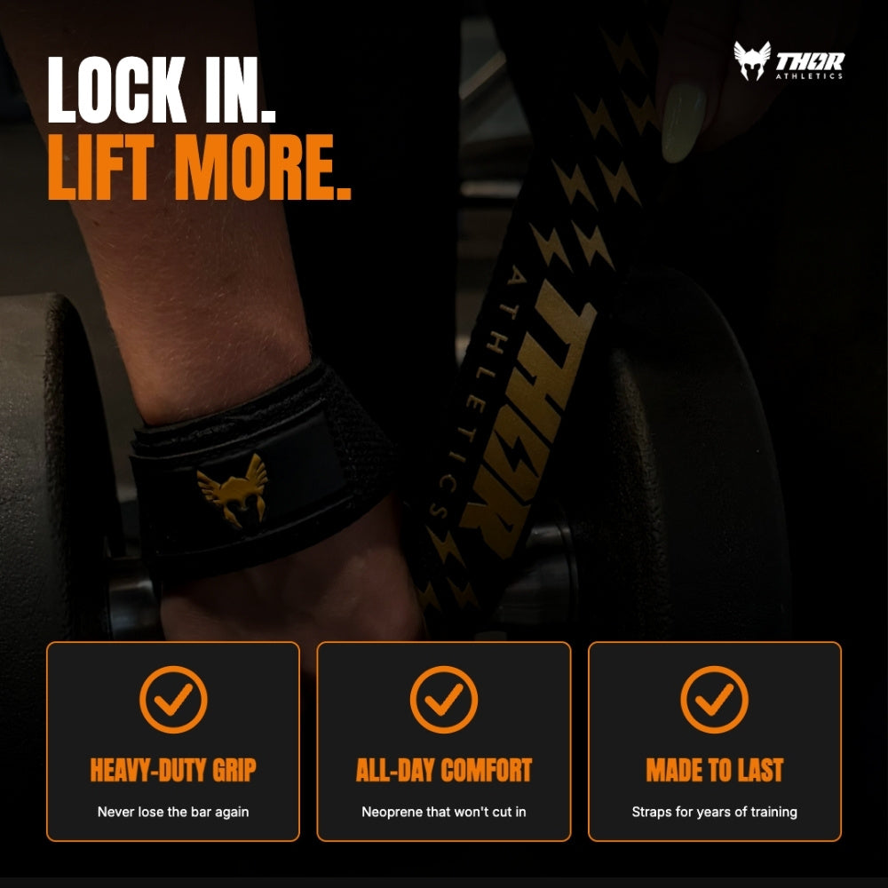 Lifting Straps Extra Grip Zwart met Goud kopen