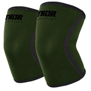 Army Green 7mm Knee Sleeves - Thor Athletics
