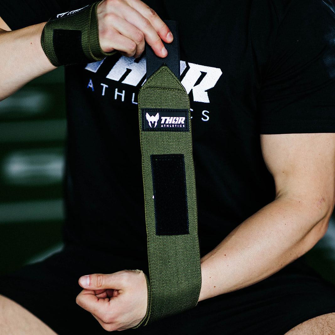 Sangles De Levage + Wraps Poignet Thor Athletics 60 Cm - Powerlifting, Musculation, E-book Inclus