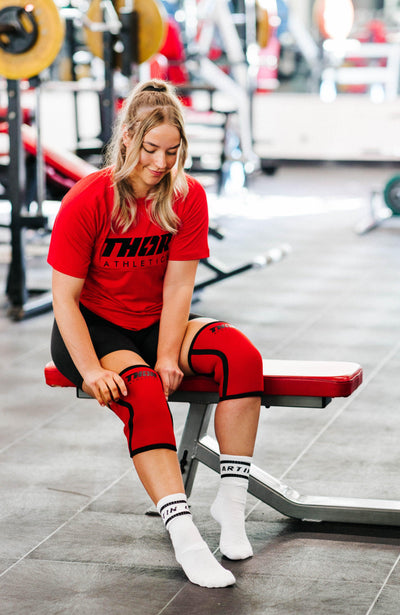 Red Edition 7mm Knee Sleeves - Thor Athletics